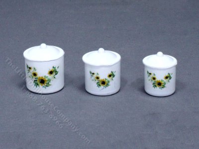 (image for) Miniature Sunflower Garland Canister Set for Dollhouses