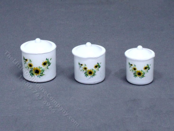 (image for) Miniature Sunflower Garland Canister Set for Dollhouses