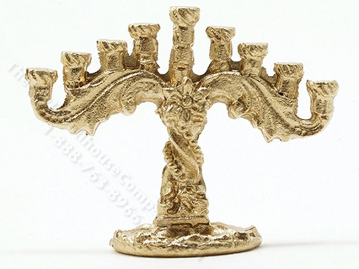 (image for) Miniature Gold Menorah For Dollhouses