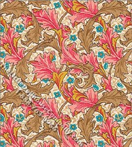 (image for) Victorian Leaves Pattern Miniature Wallpaper for Dollhouses
