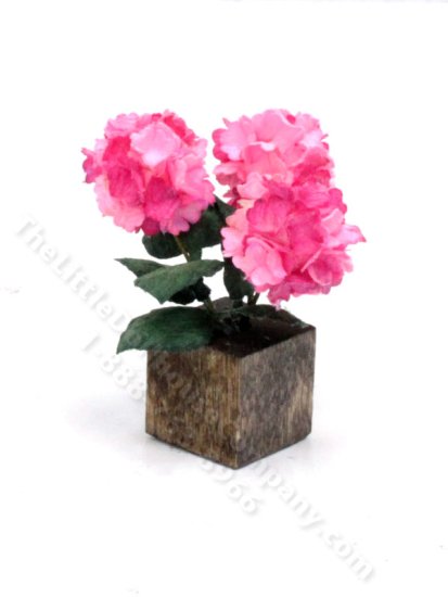 (image for) Miniature Handmade Pink Hydrangeas for Dollhouses