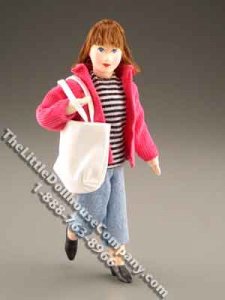 (image for) Woman Flexible Doll in Corduroy Jacket w/Bag by Erna Meyer