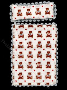 (image for) Miniature Teddy Bear Bedding for Dollhouses