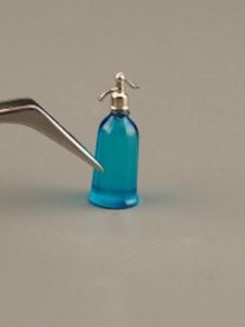 (image for) Miniature Blue Soda Syphon/Seltzer Bottle for Dollhouses