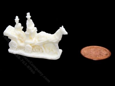 (image for) Miniature "Ivory" Carriage Figurine for Dollhouses