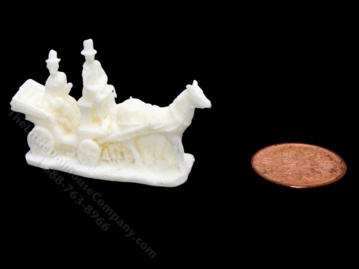 (image for) Miniature "Ivory" Carriage Figurine for Dollhouses