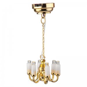 (image for) Miniature 1/2 Scale Six Candle Colonial LED Chandelier