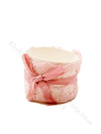 (image for) Miniature Pink Lace Waste Paper Basket
