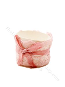 (image for) Miniature Pink Lace Waste Paper Basket