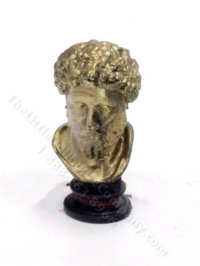 Miniature Gold Marcus Aurelius Bust for Dollhouses (image for) Miniature Gold Marcus Aurelius Bust for Dollhouses