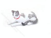 (image for) Handmade Miniature White and Grey Cat