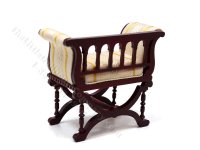 (image for) Miniature Curule Chair for Dollhouses - Mahogany