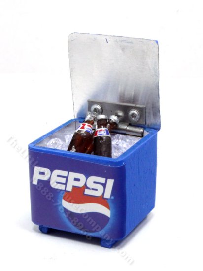 (image for) Dollhouse Pepsi Ice Chest with Ice Cubes and Bottles