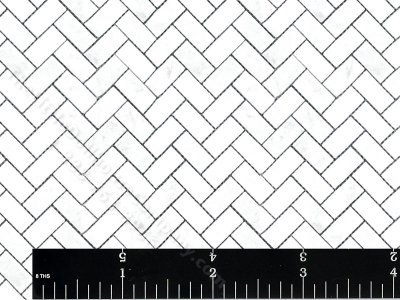(image for) Miniature Large Herringbone Marble Flooring for Dollhouses White