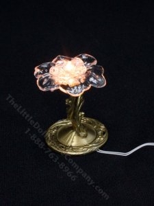 (image for) Miniature Glass and Bronze Flower Ceiling Light for Dollhouses