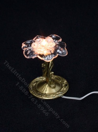 (image for) Miniature Glass and Bronze Flower Ceiling Light for Dollhouses