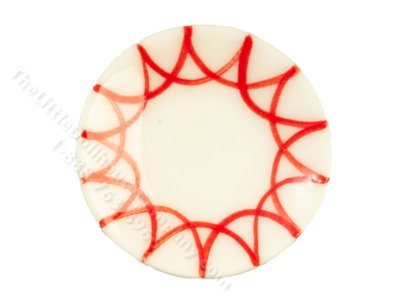 (image for) Miniature Ceramic Plate with Red Designs