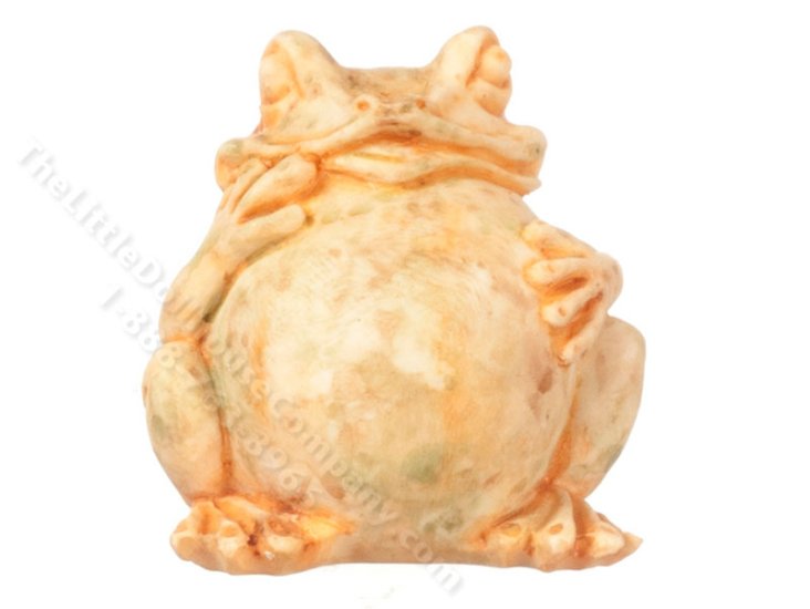 (image for) Miniature Tan Garden Toad Statue for Dollhouses