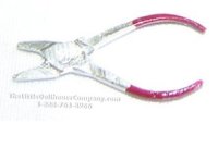 (image for) Dollhouse Scale Model Needle Nose Pliers, Chrome Color / Red
