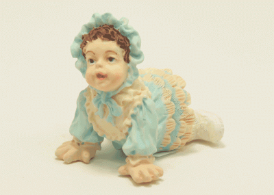 (image for) 1/12 Scale Crawling Baby Gilr Resin Doll for Dollhouses