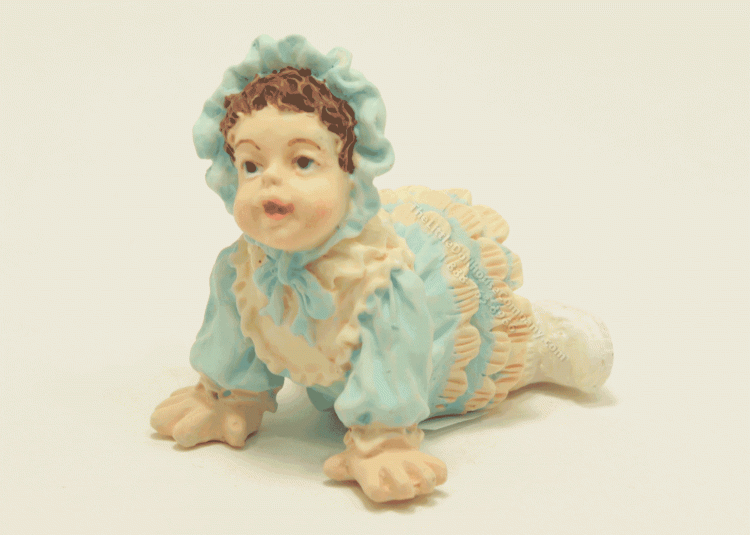 (image for) 1/12 Scale Crawling Baby Gilr Resin Doll for Dollhouses