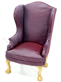 (image for) Miniature Duochrome Wingback Chair for Dollhouses