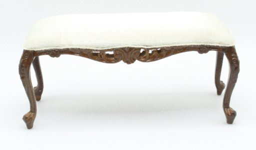 (image for) Walnut Bench with Beige Cushioning