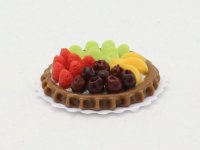 (image for) Miniature Chocolate Four Fruit Tart for Dollhouses