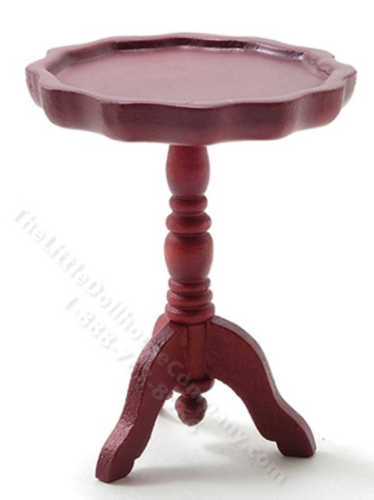 (image for) Miniature Mahogany Pie Crust Table for dollhouses