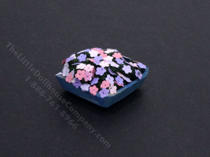 (image for) Miniature Pink and Purple Flower Pot for Dollhouses