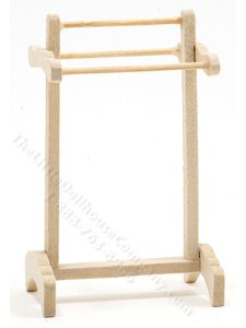(image for) Miniature Unfinished Wooden Towel Rack for Dollhouses