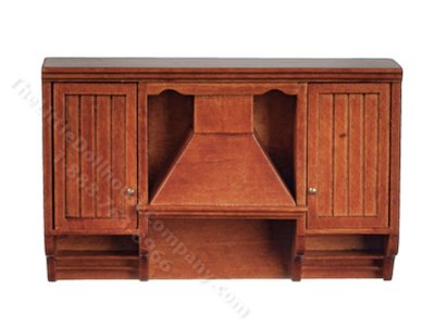 (image for) Miniature Walnut Range Hood for Dollhouses