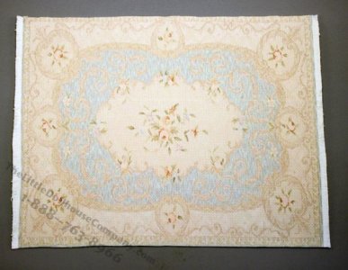 (image for) Dollhouse Miniature Light Beige and Blue Tones Carpet