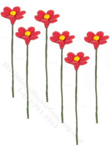(image for) Miniature Red Daisies for Dollhouses