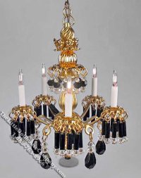 (image for) Miniature Black Crystal Princess Abigail Chandelier