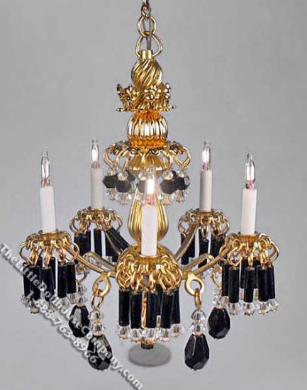 (image for) Miniature Black Crystal Princess Abigail Chandelier