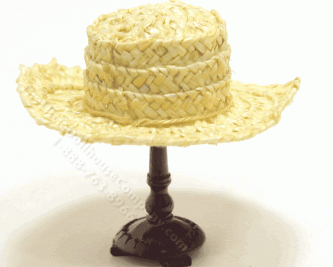 (image for) Miniature Round Straw Hat With Flat Top