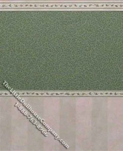 (image for) Miniature 3 pc. Green Leaf Wallpaper with Leaf Border Set