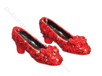 (image for) Miniature Ruby Slippers for Dollhouses