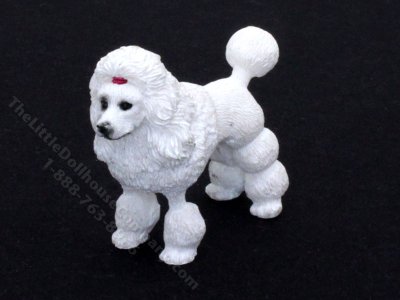 (image for) Dollhouse Scale Model White Poodle Dog