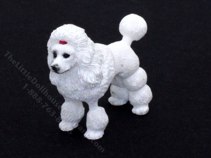 (image for) Dollhouse Scale Model White Poodle Dog