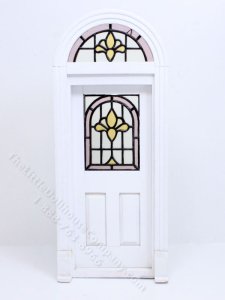 (image for) Miniature Stained Glass Single Window set for your Door for Dollhouses