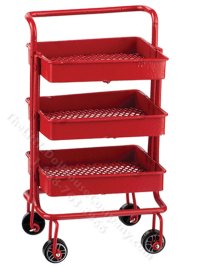 (image for) Miniature Small Red Utility Cart for Dollhouses