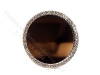 (image for) Miniature Silver Diamond Framed Round Mirror