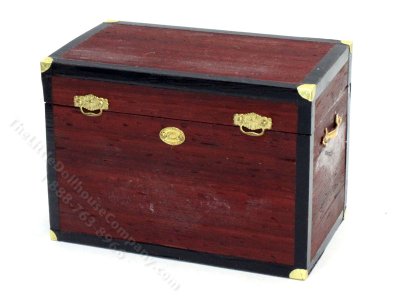 (image for) Miniature Handmade Padouk Trunk for Dollhouses