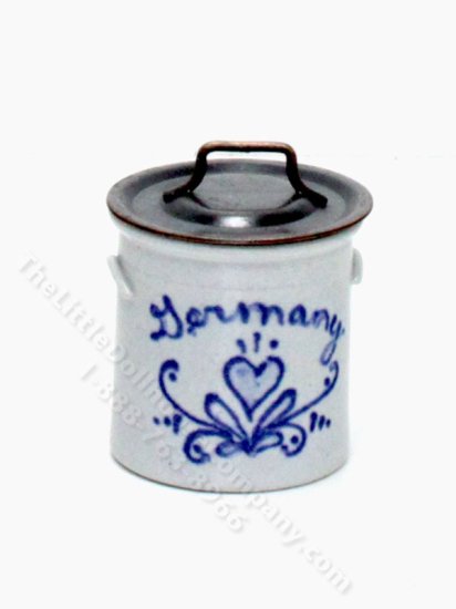 (image for) Miniature Stoneware Pot with Lid by Vernon Pottery