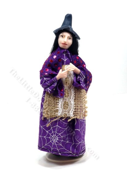 (image for) Miniature Handcrafted Vintage Spider Witch Doll by Detta's Darling Dolls
