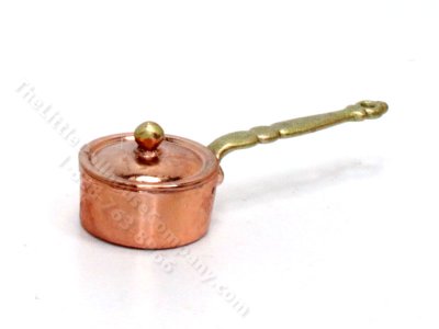 (image for) Miniature Copper Pot with Gold Handle