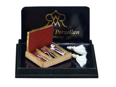 (image for) Miniature Cutlery Holder for 2 - with Napkins