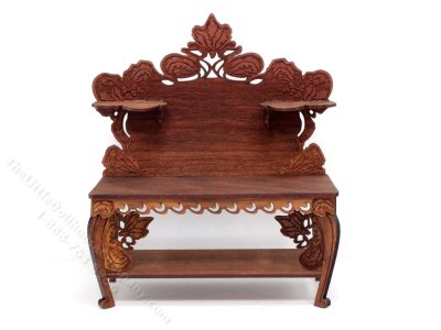 (image for) Handmade Miniature Walnut Buffet Table for Dollhouses